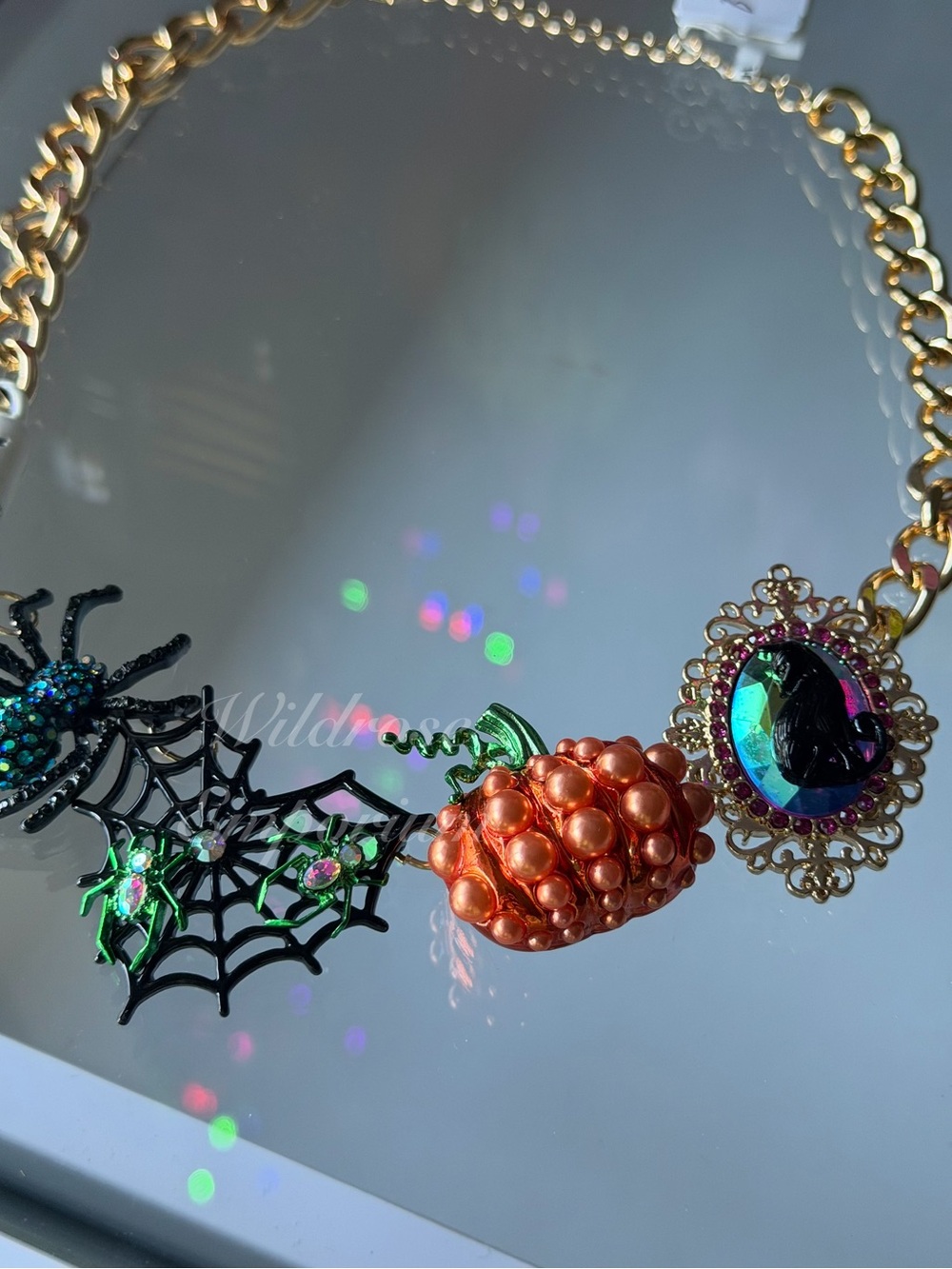Betsey Johnson Halloween Collar Statement Necklace ghost girl Spider Cat Snake - Picture 3 of 12
